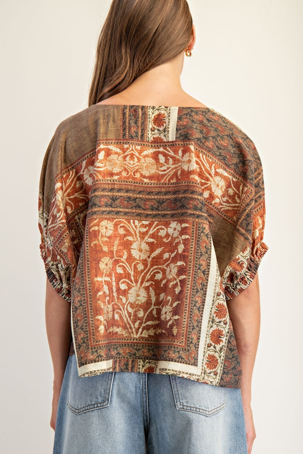 Antique Redwood Dolman Boxy Top