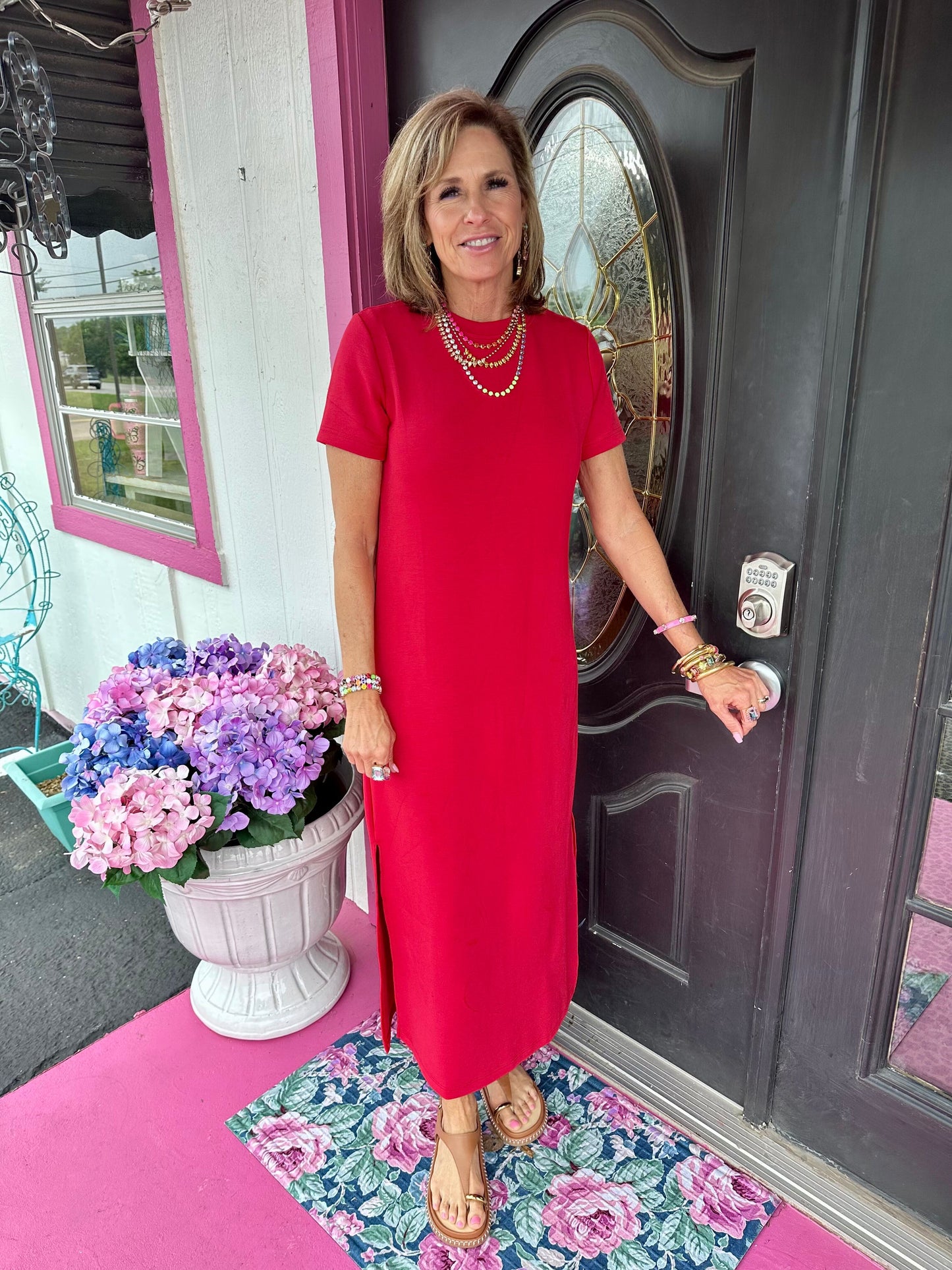 True Red Modal Maxi Dress