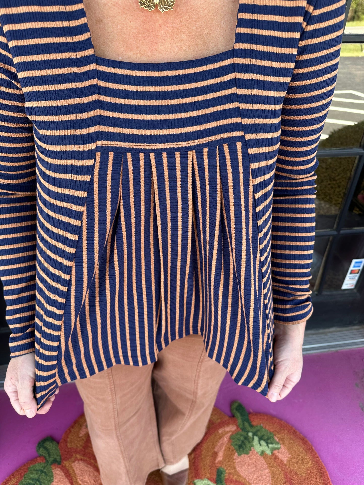 Blue Ginger LS Striped Sweater