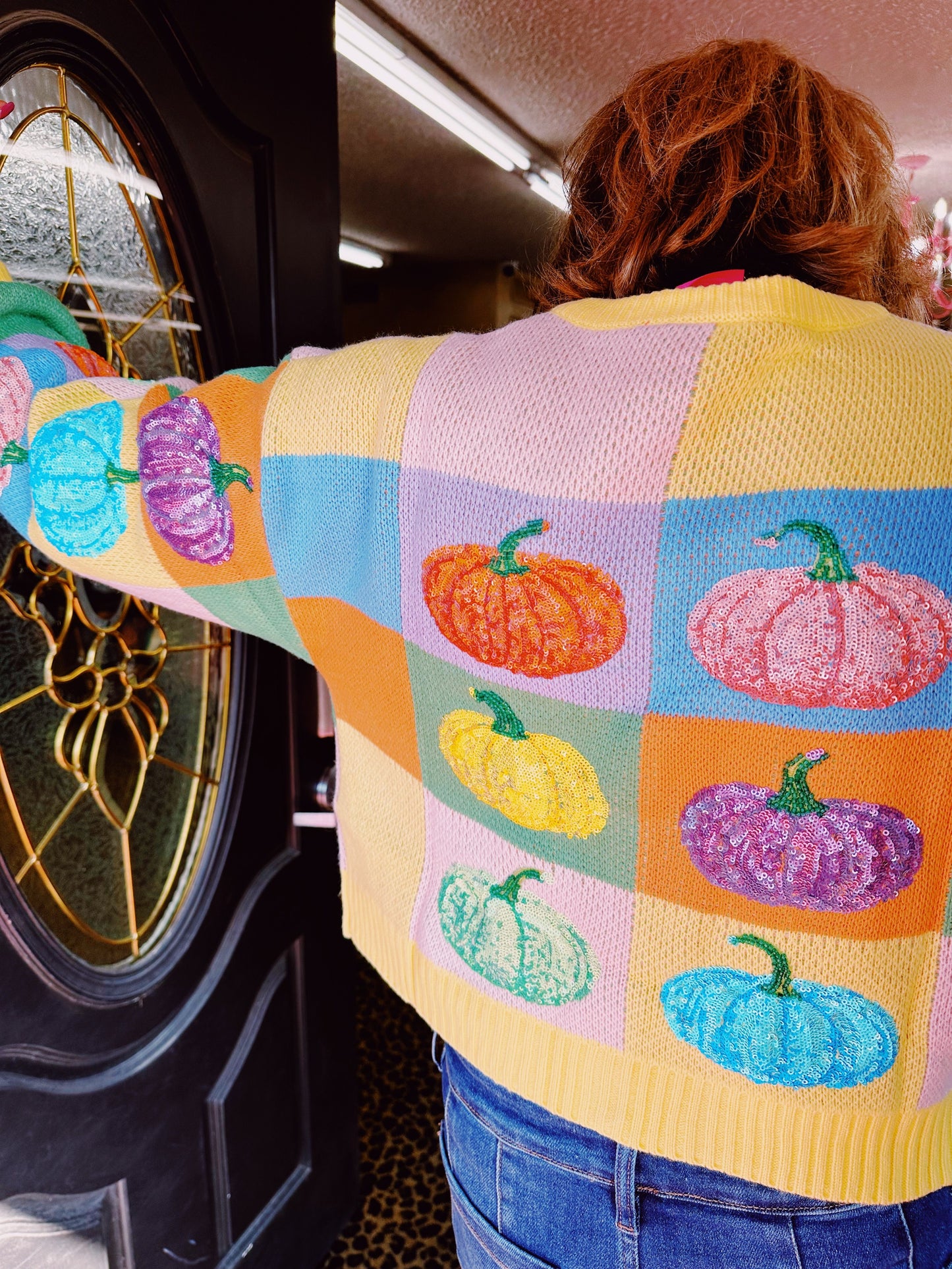 Colorblock Pumpkin Cardigan
