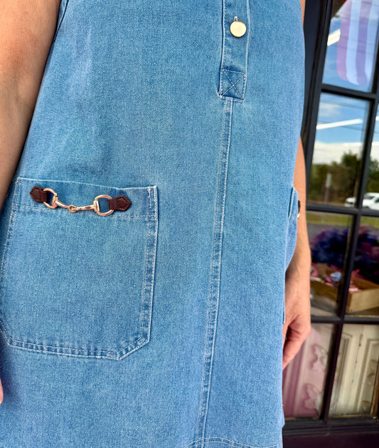 Denim Dress W/Bit emb