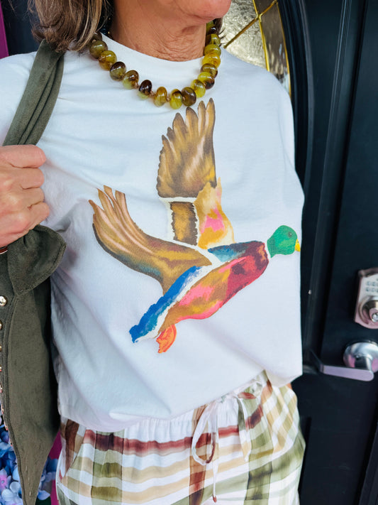 Cream Flying Mallard Crop T