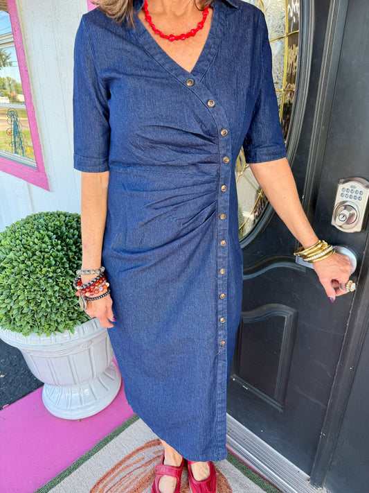 Denim Dress w/Buttons