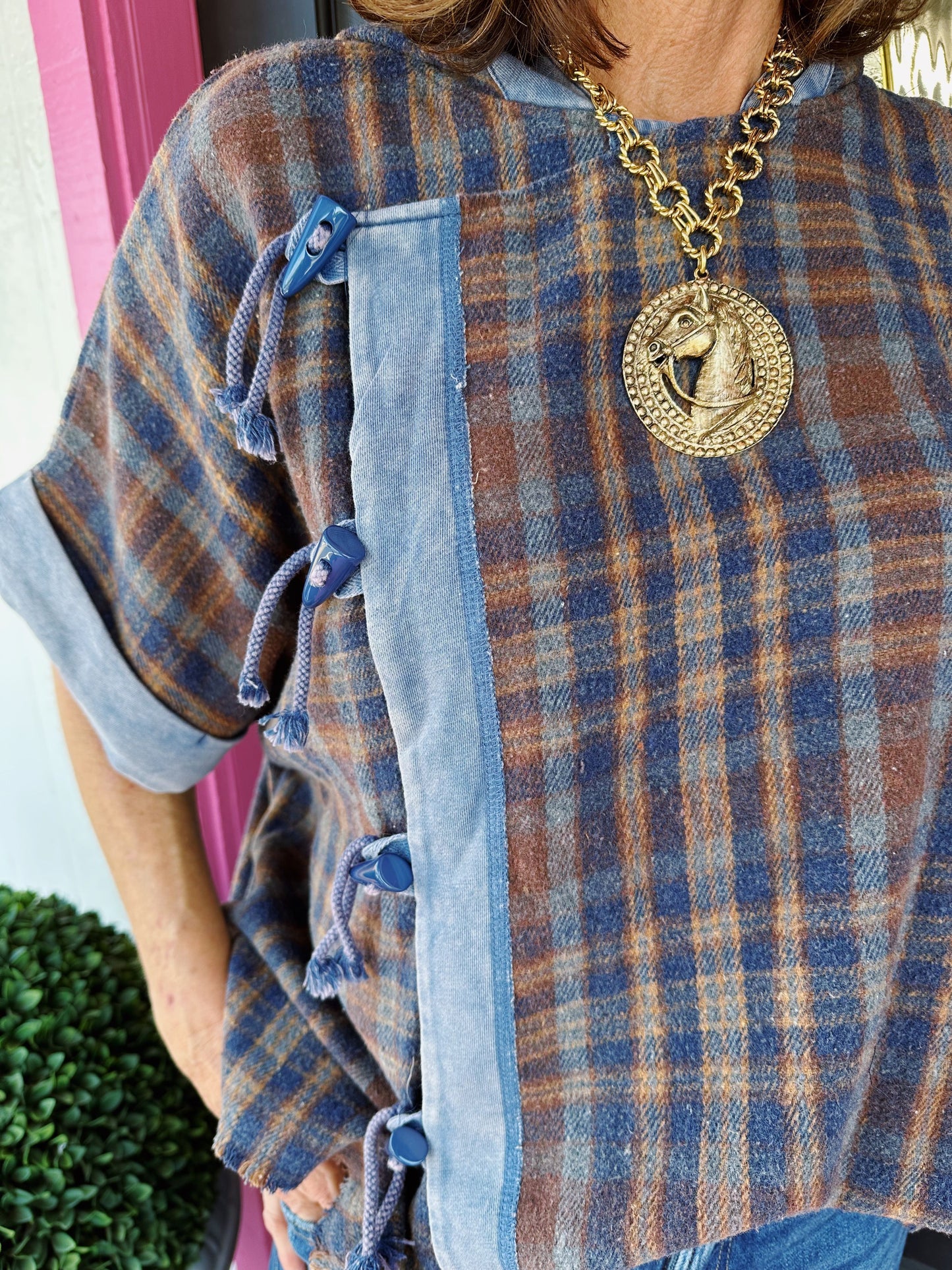 Washed Toggle Poncho