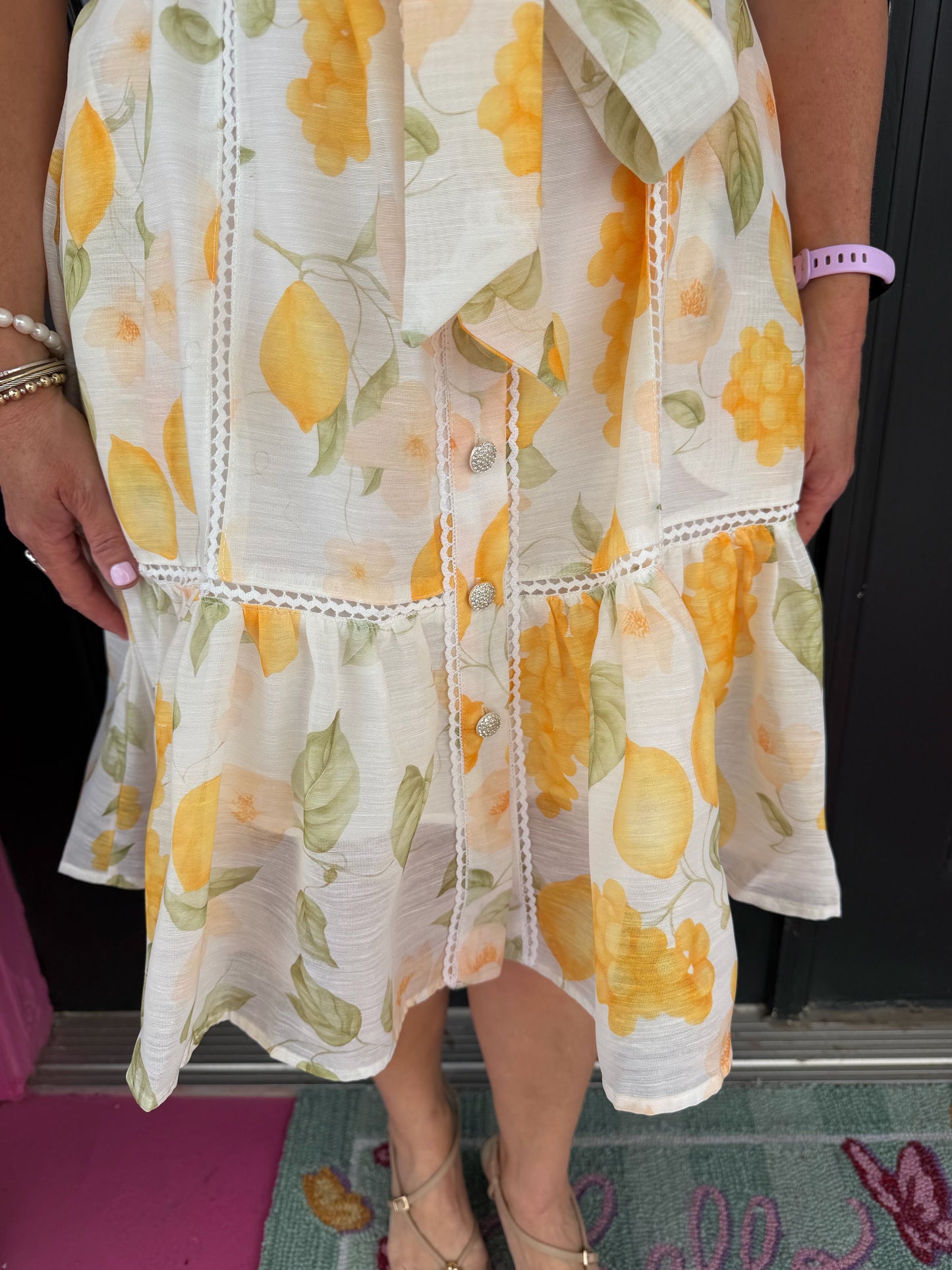Lemon Belted Mini Dress