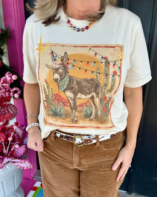 Christmas Donkey Bling Tee