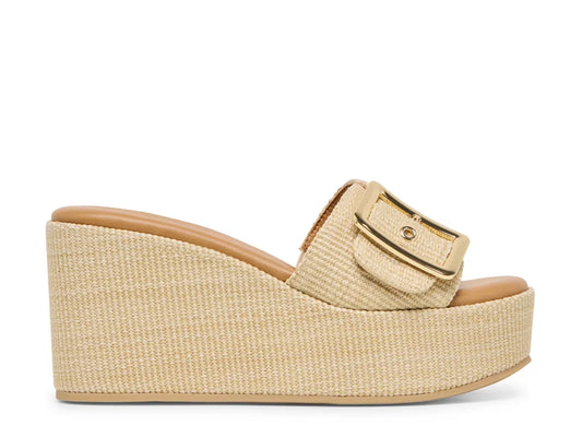Jilian Lt Nat Raffia Wedge Slide