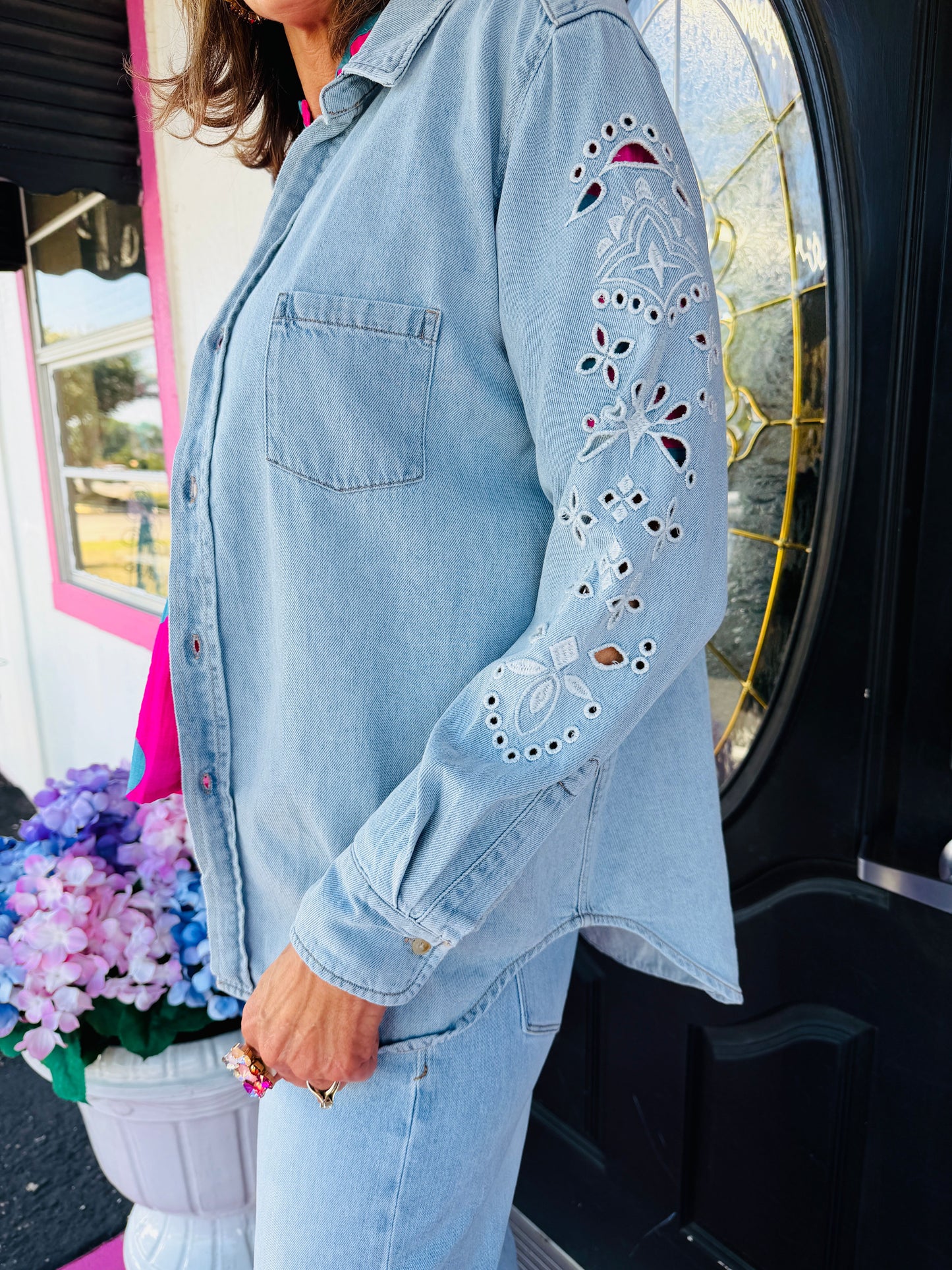 Crystal Chalk Galina Emb Shirt