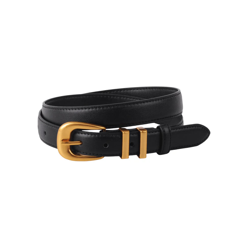 Thin Black Basic Belt