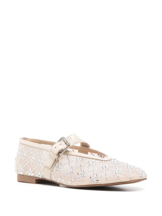 Helia Beige Bling Ballerina Flat