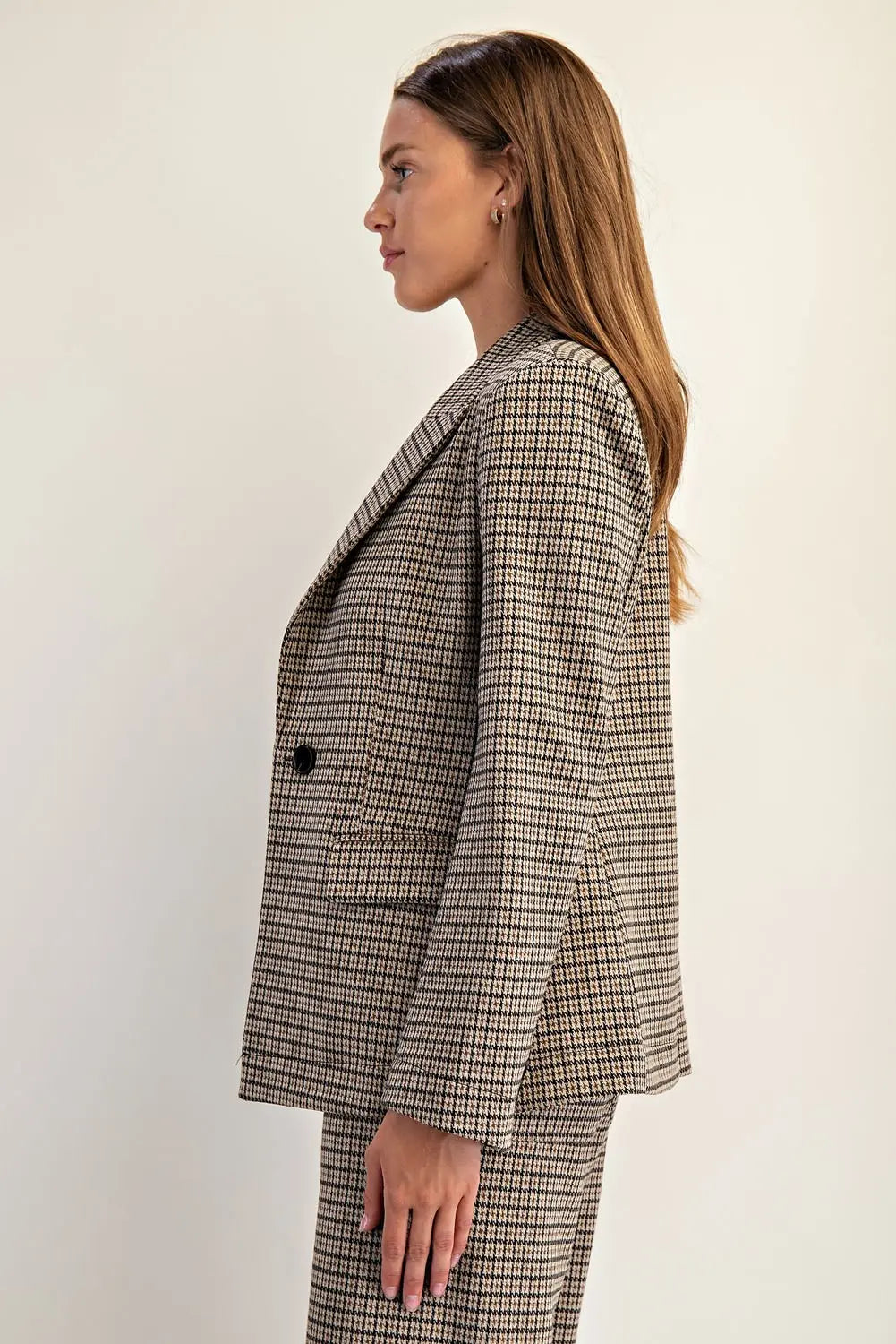 Brown Hazel Houndstooth Blazer