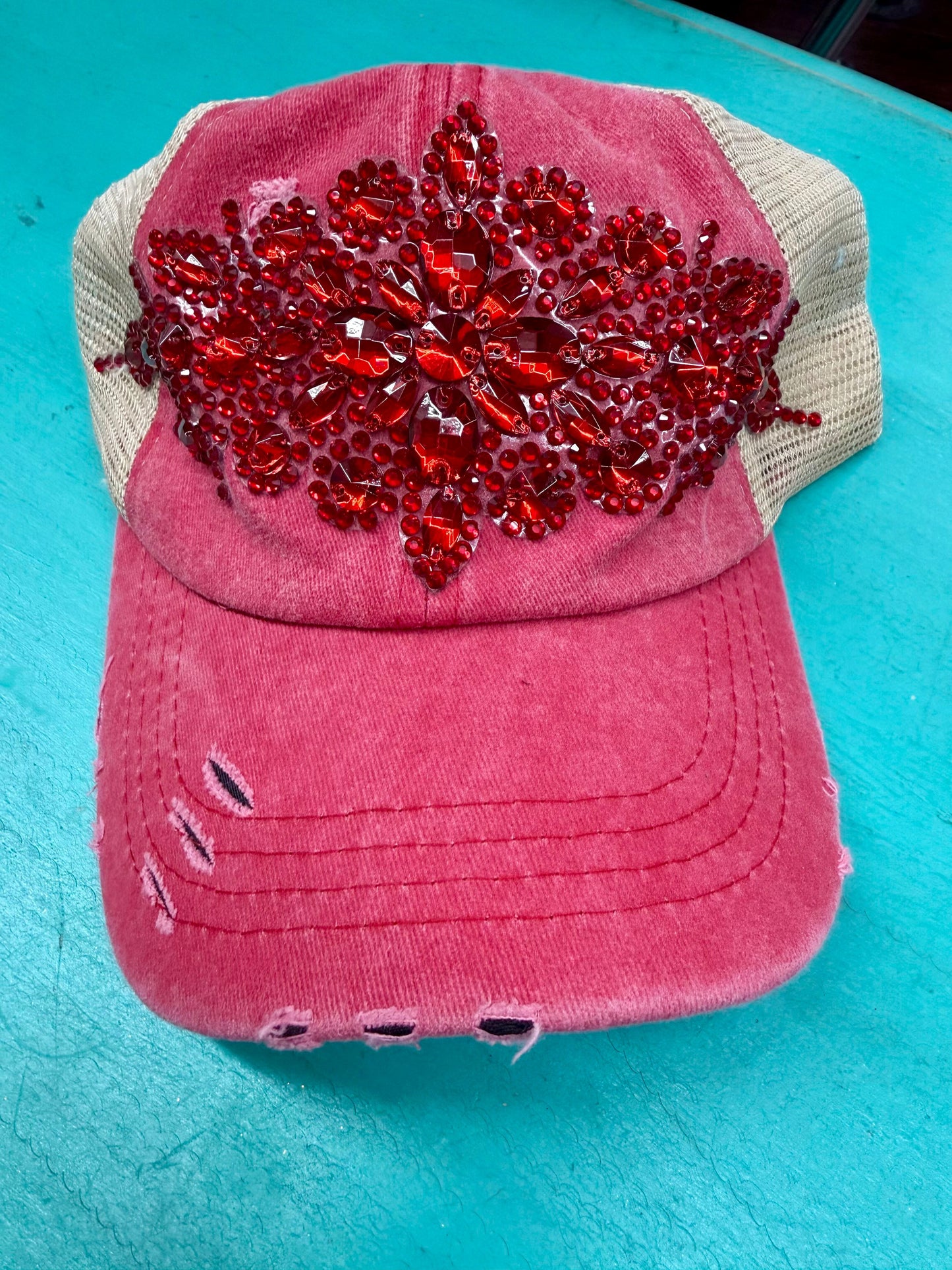 Large Rhinestone Cap