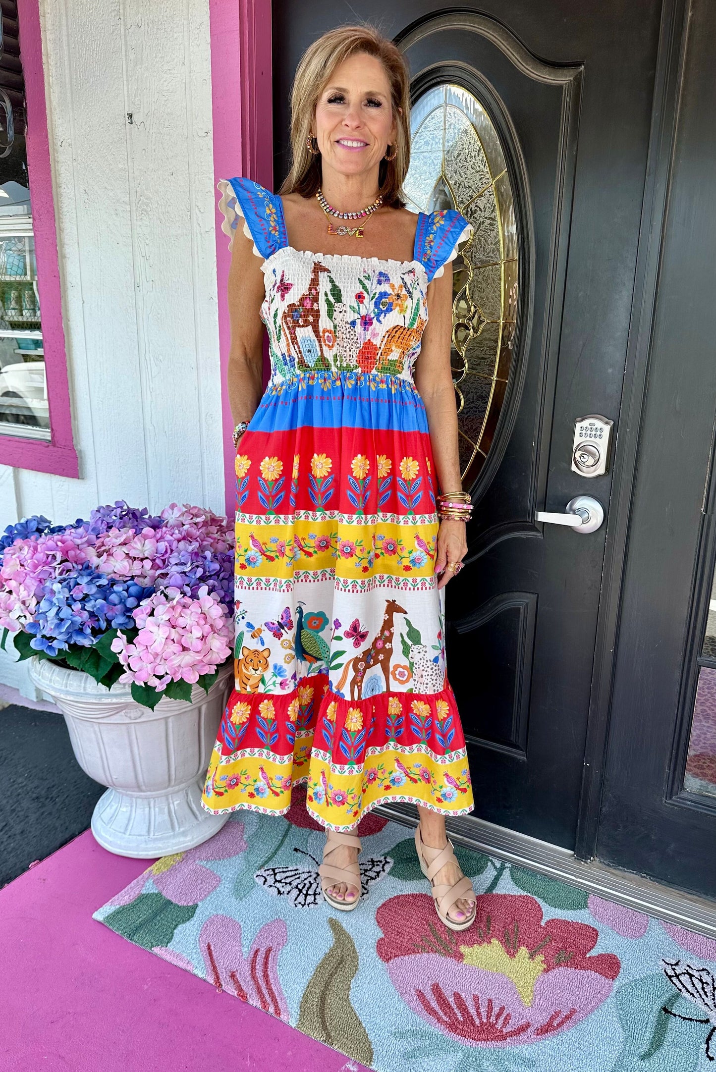 Zoo Floral Print Slvless Maxi