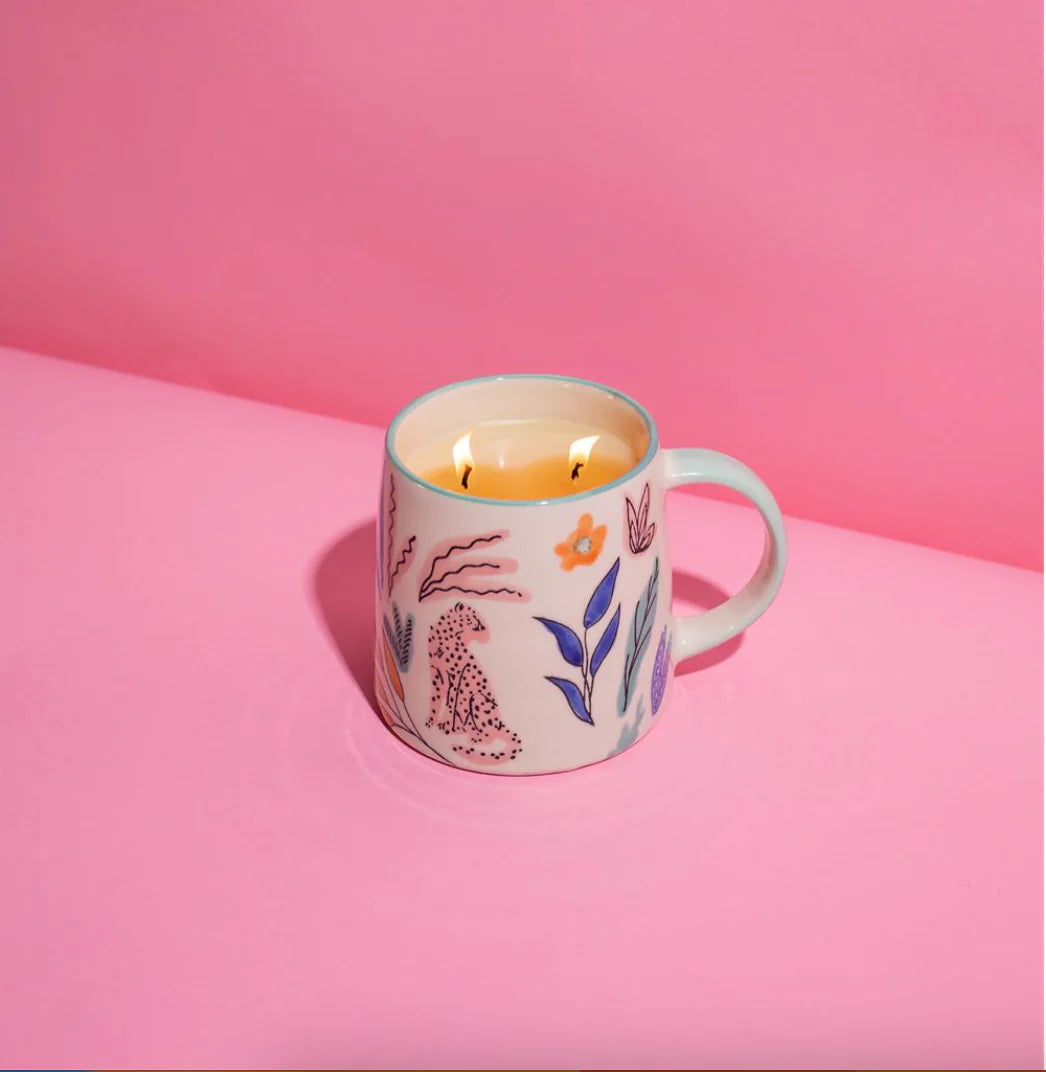 Cheetah Coffee Cup Candle #48