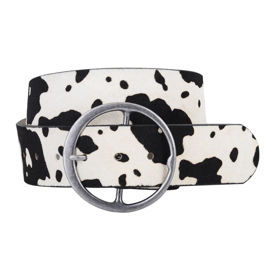 Wide Black Cowhide Belt