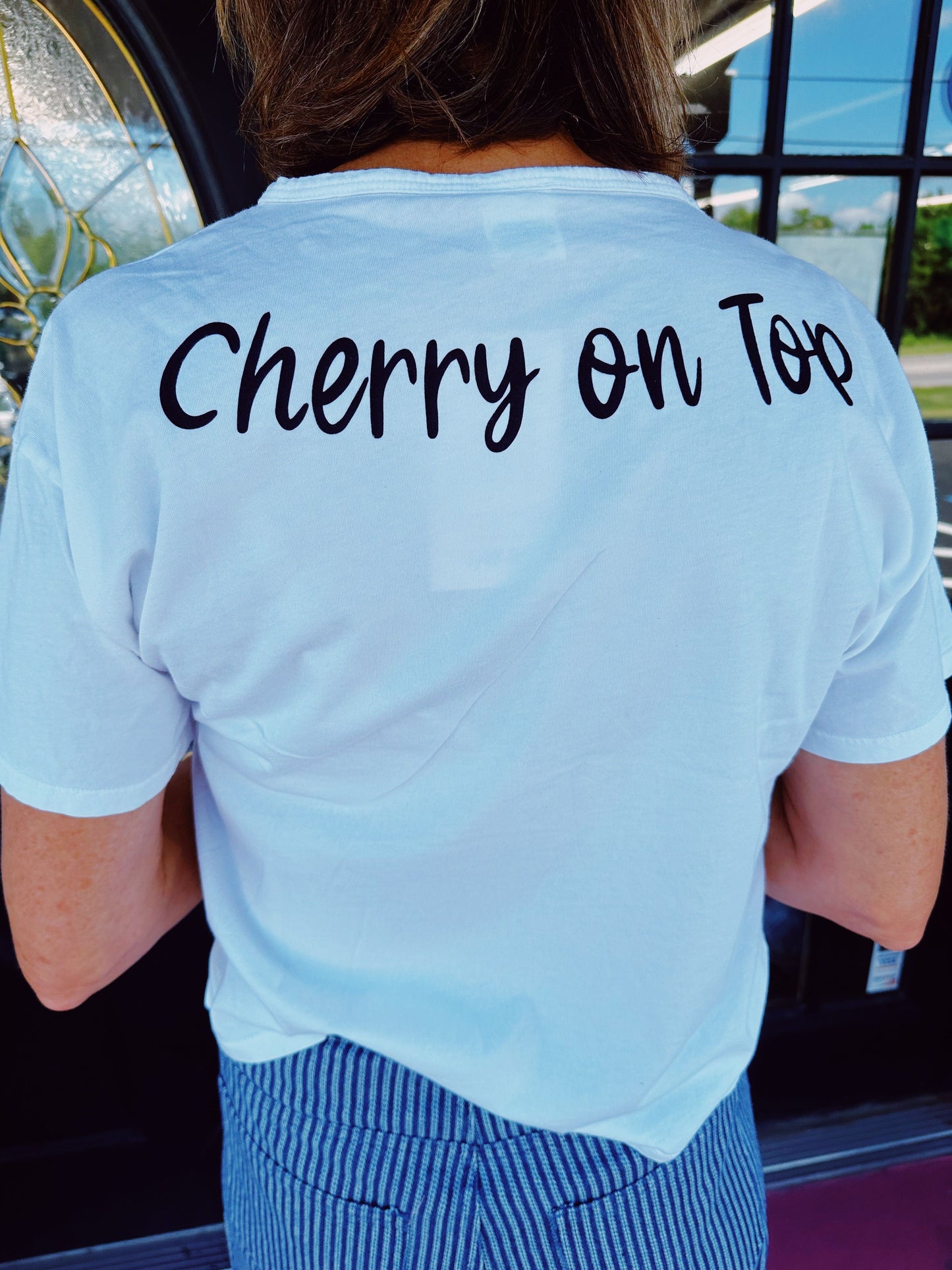 Cherries Split Neck Tee
