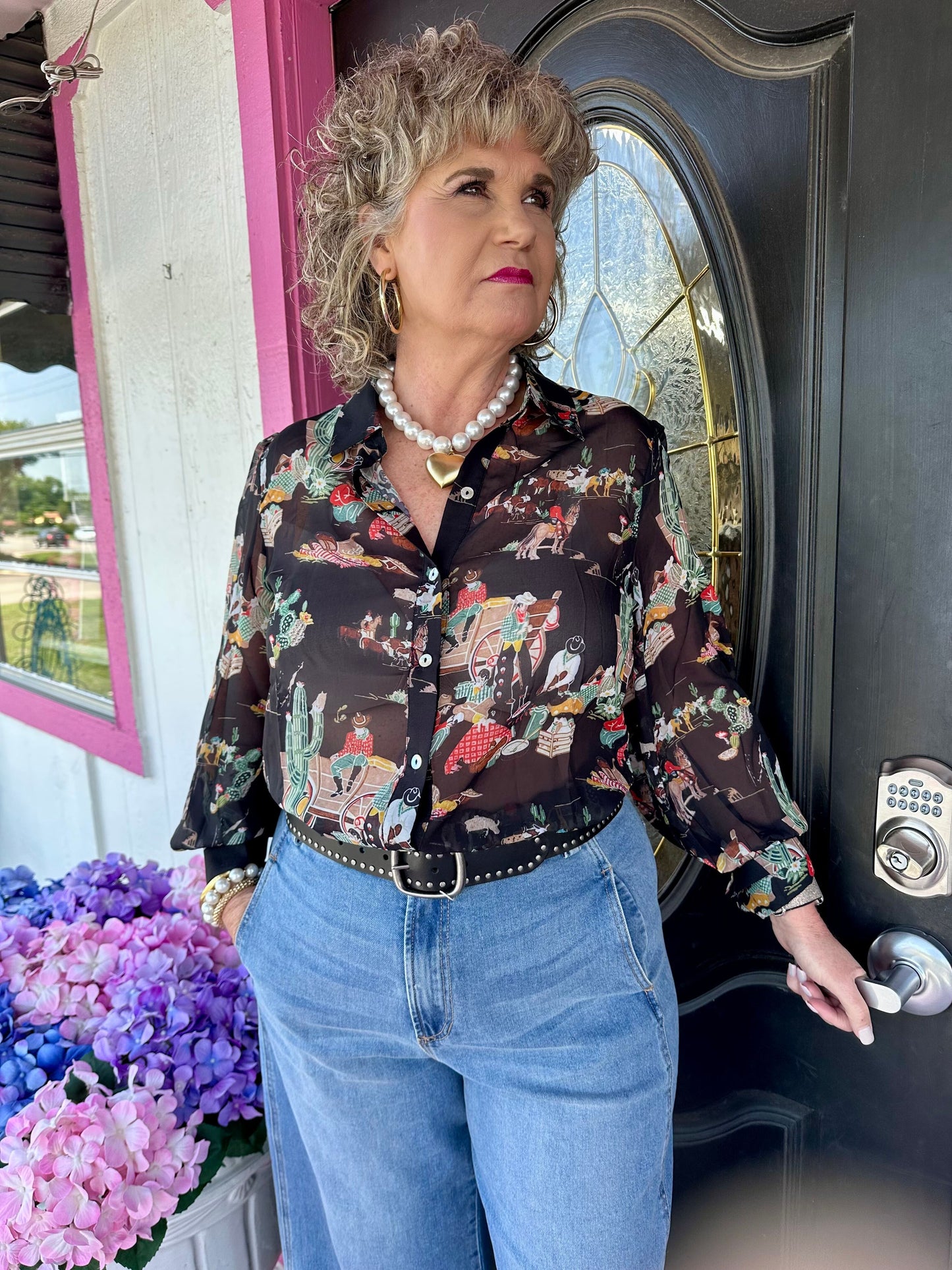 Black Wagon Chiffon Blouse