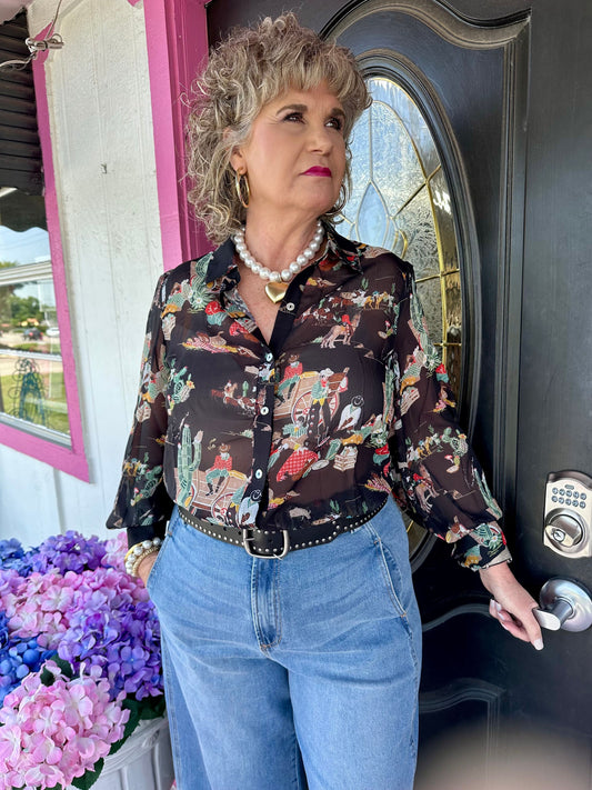 Black Wagon Chiffon Blouse