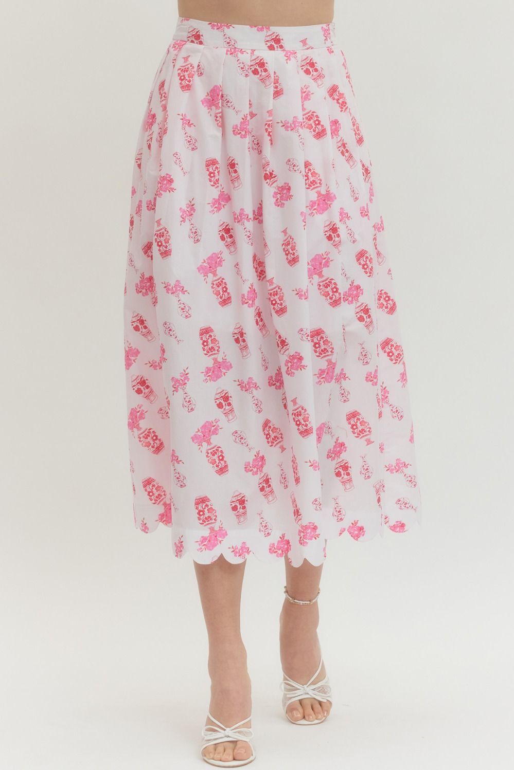 Pink Ginger Jar Scallop Skirt