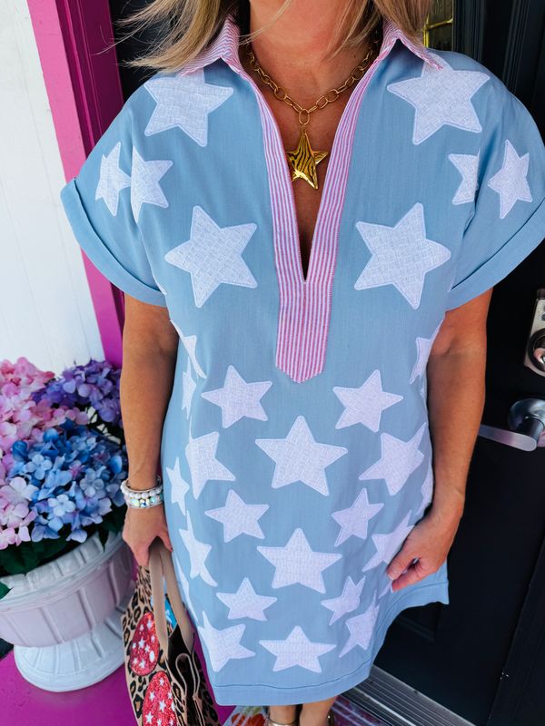 Blue Old Glory Shirtdress