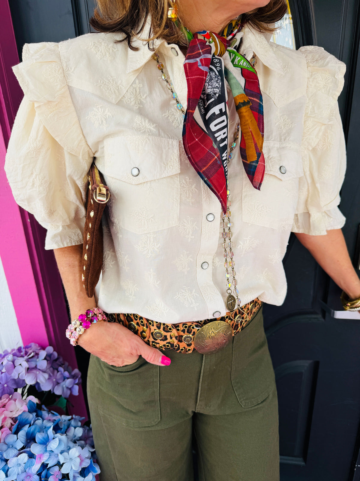 Ivory Annie Puff Slv Top