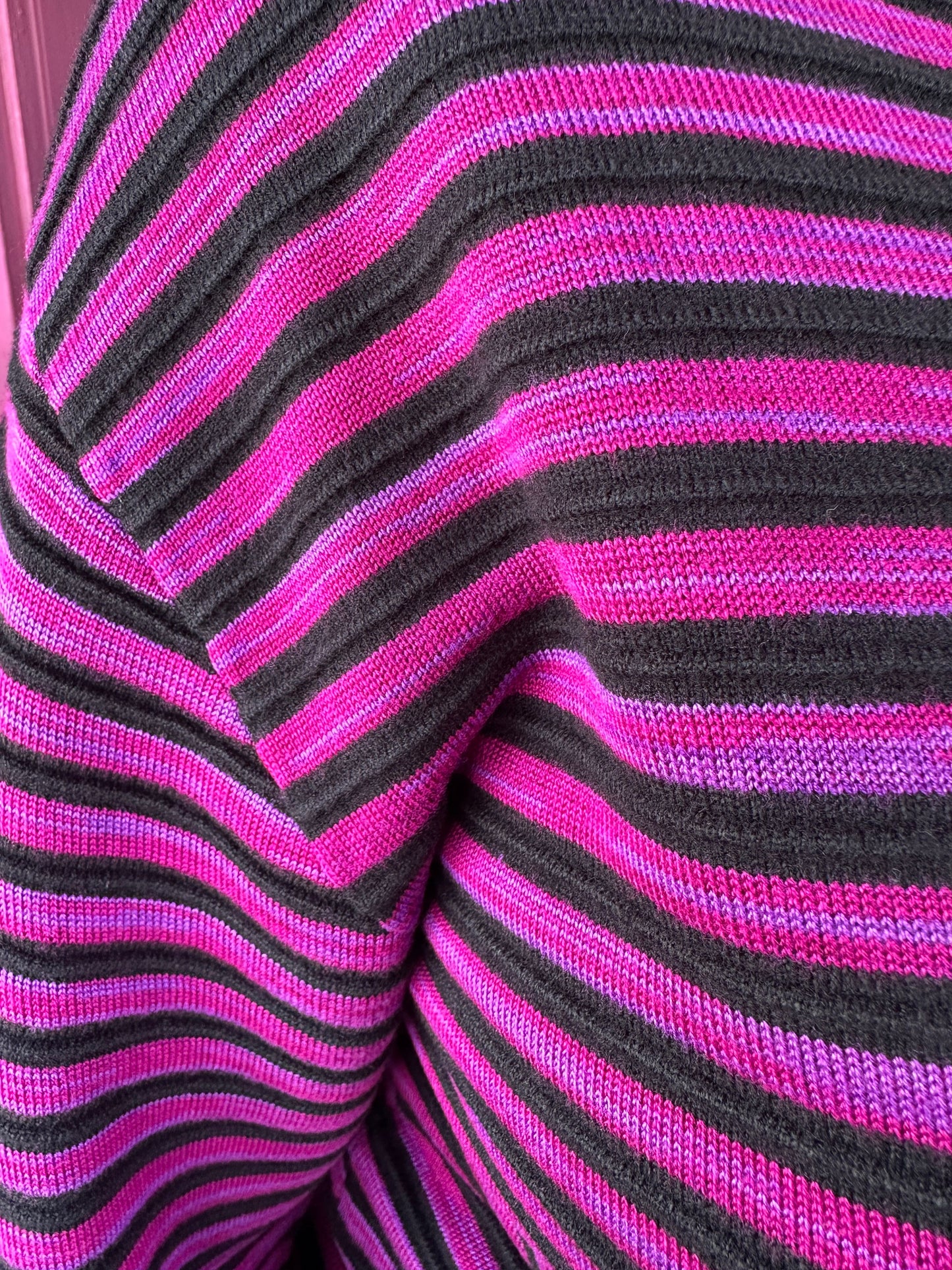 Fuchsia 3/4 Boxy Stripe Top