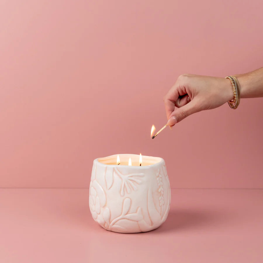 Floral Ceramic Candle #057