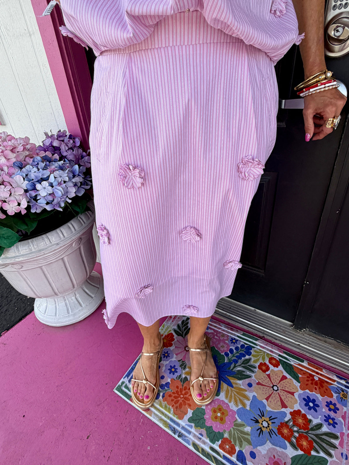Pink Skirt Set w/Flower Detail