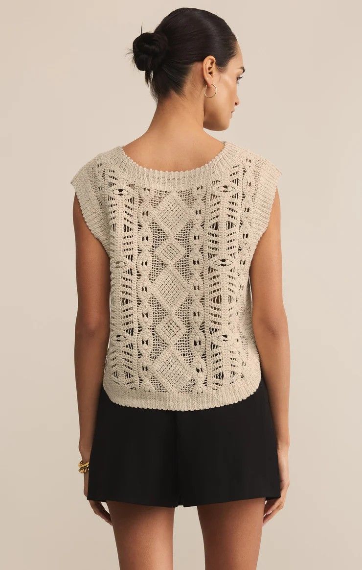 Baroque Cream Slvless Sweater