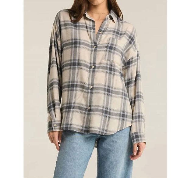Vintage Indigo Plaid Button Up