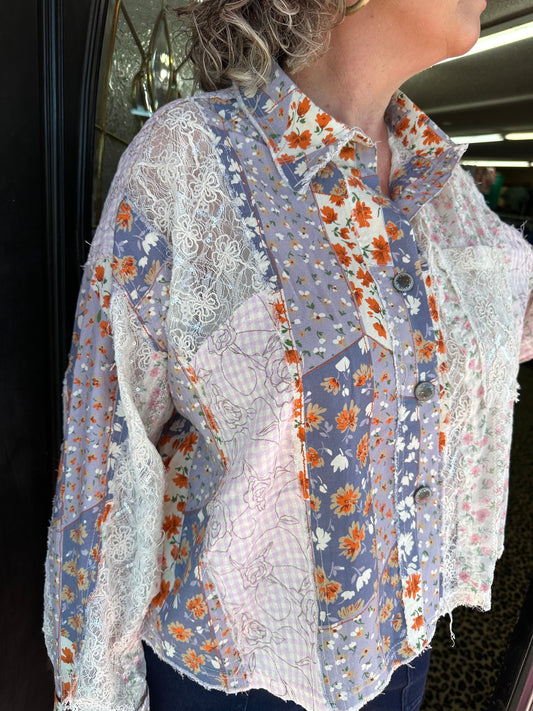 Lavender Multi Button Blouse