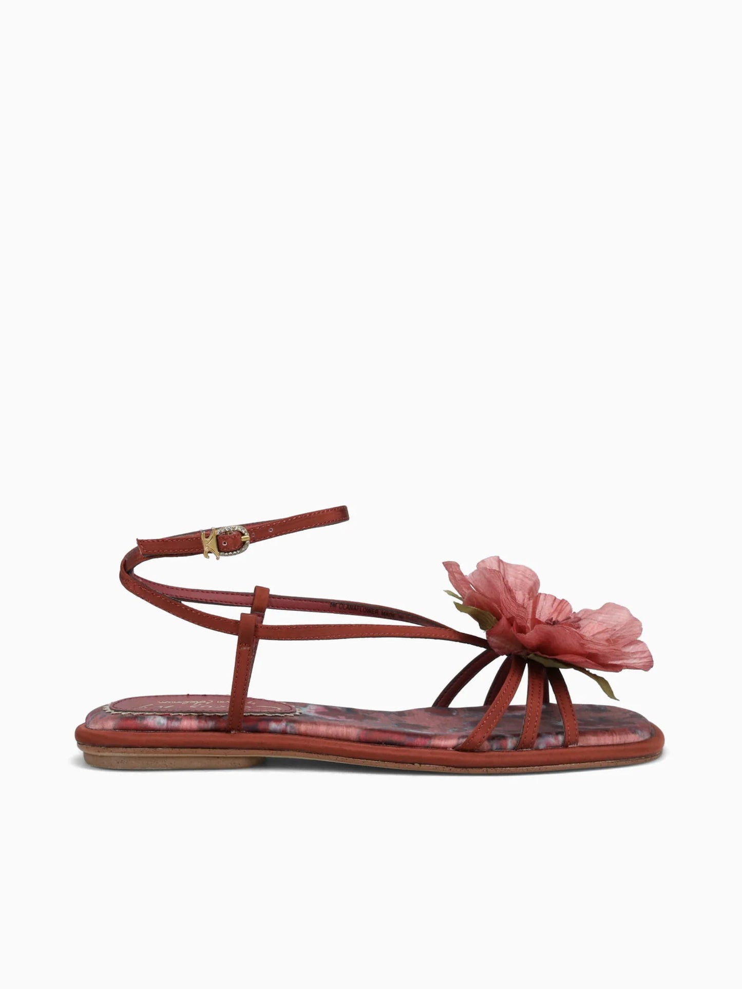 Merlot Flower Strap Flat