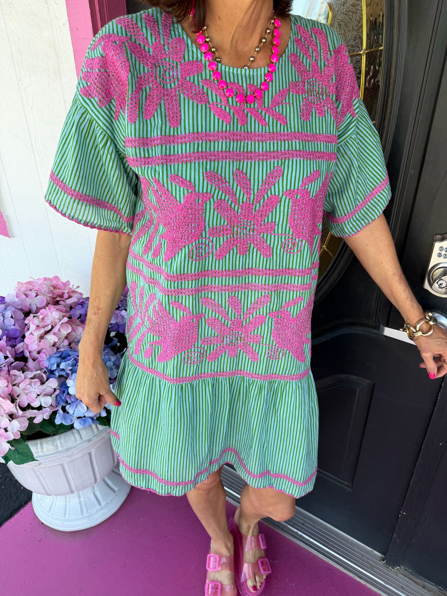 Lora Lee Green Stripe Dress