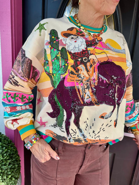 Multi Vintage Cowboy Santa SS