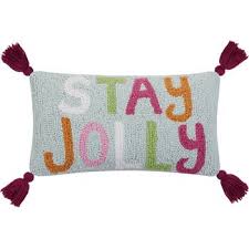 Stay Jolly w/Tassels Pillow