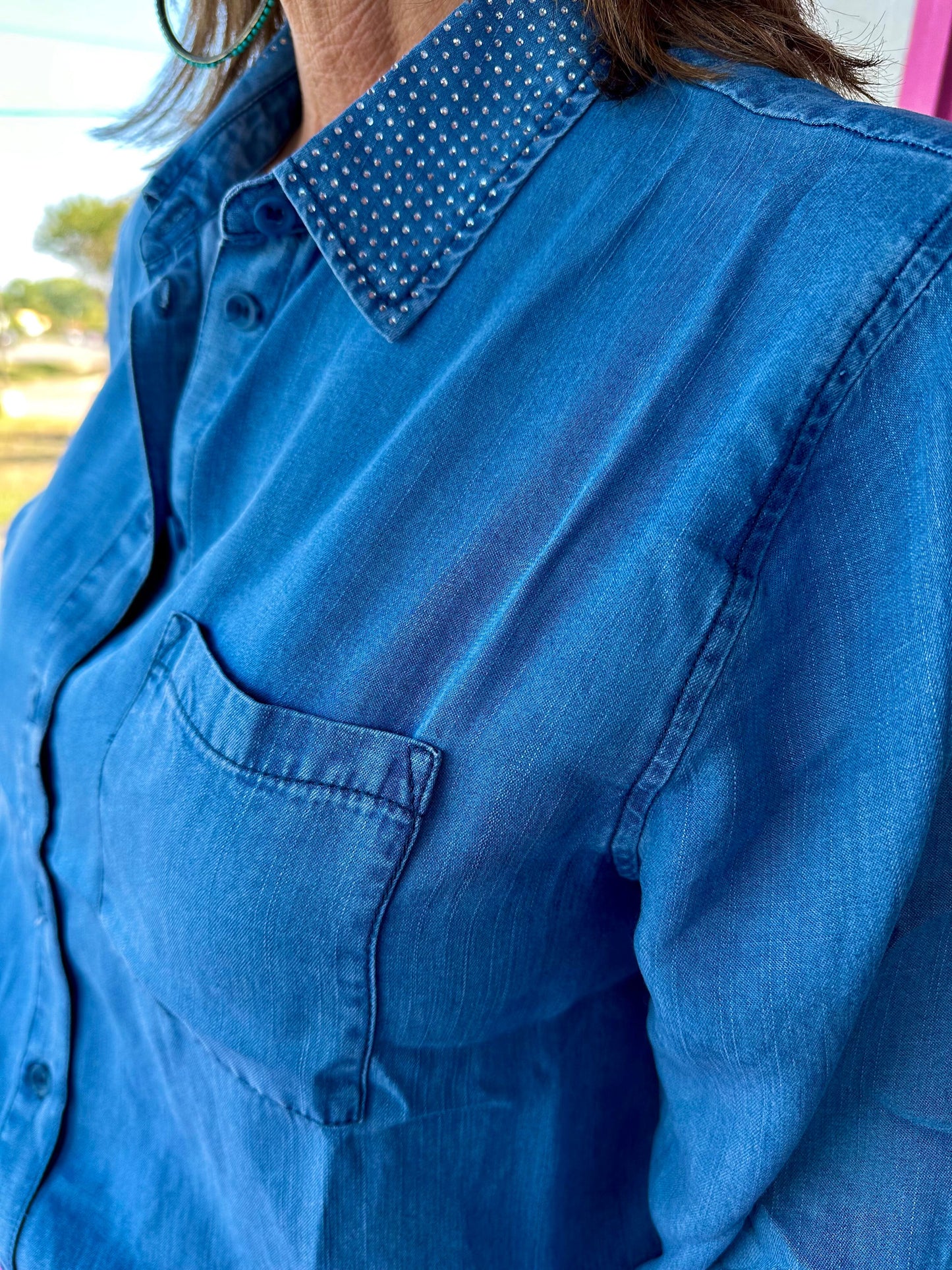 Denim Pocket LS Button Shirt