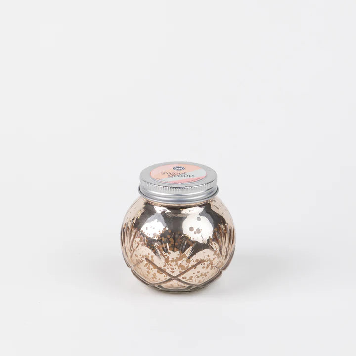 Blush Round Mercury Glass Candle