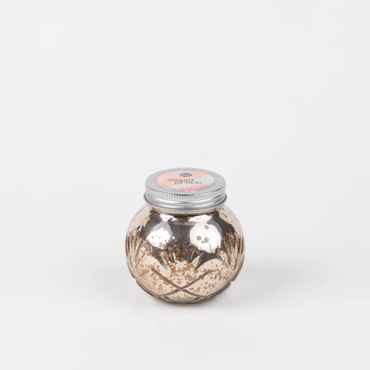 Blush Round Mercury Glass Candle