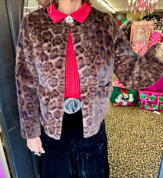 Leopard Faux Fur Jacket