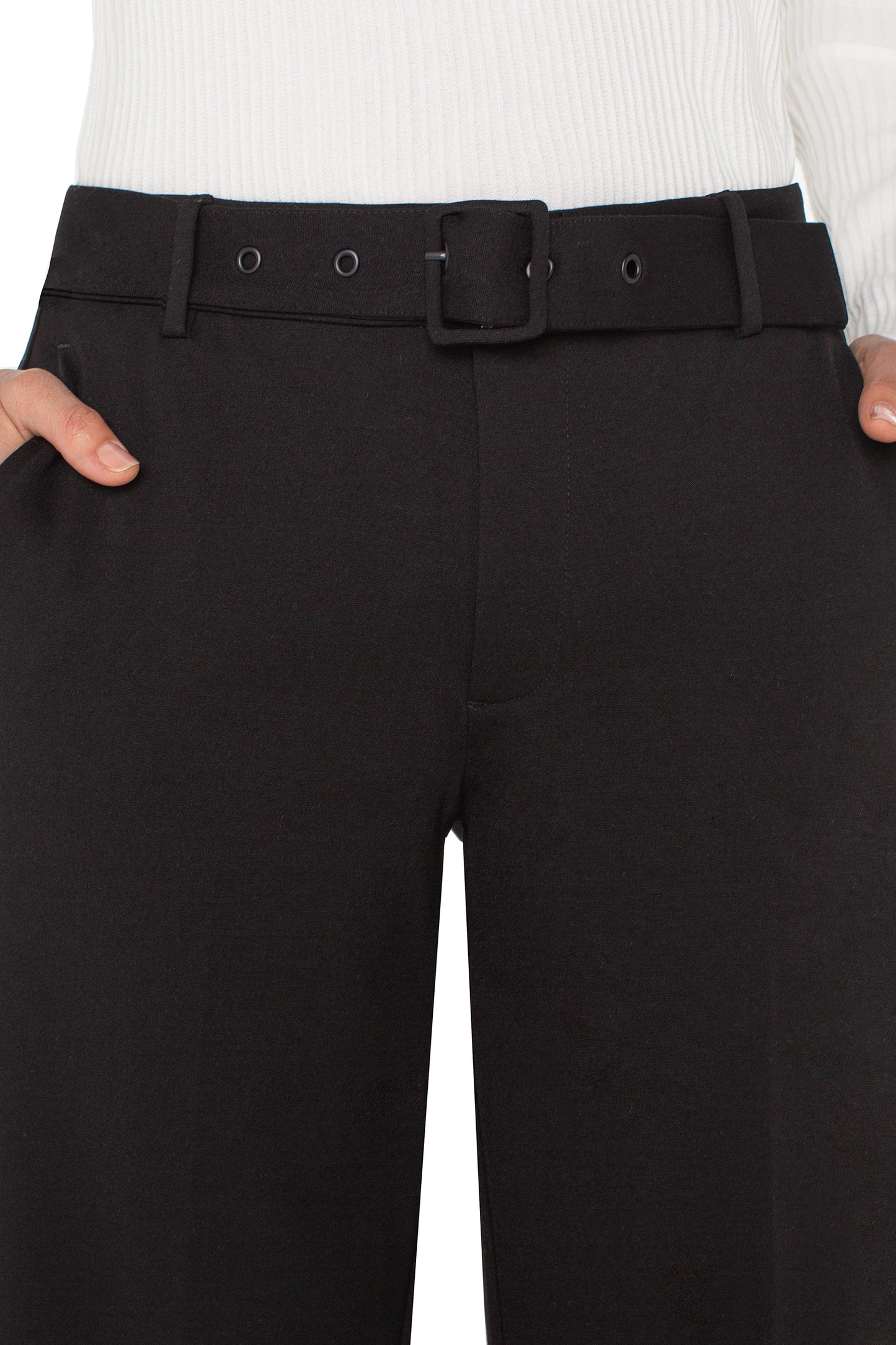 Black Kelsey Wide Belt Trouser