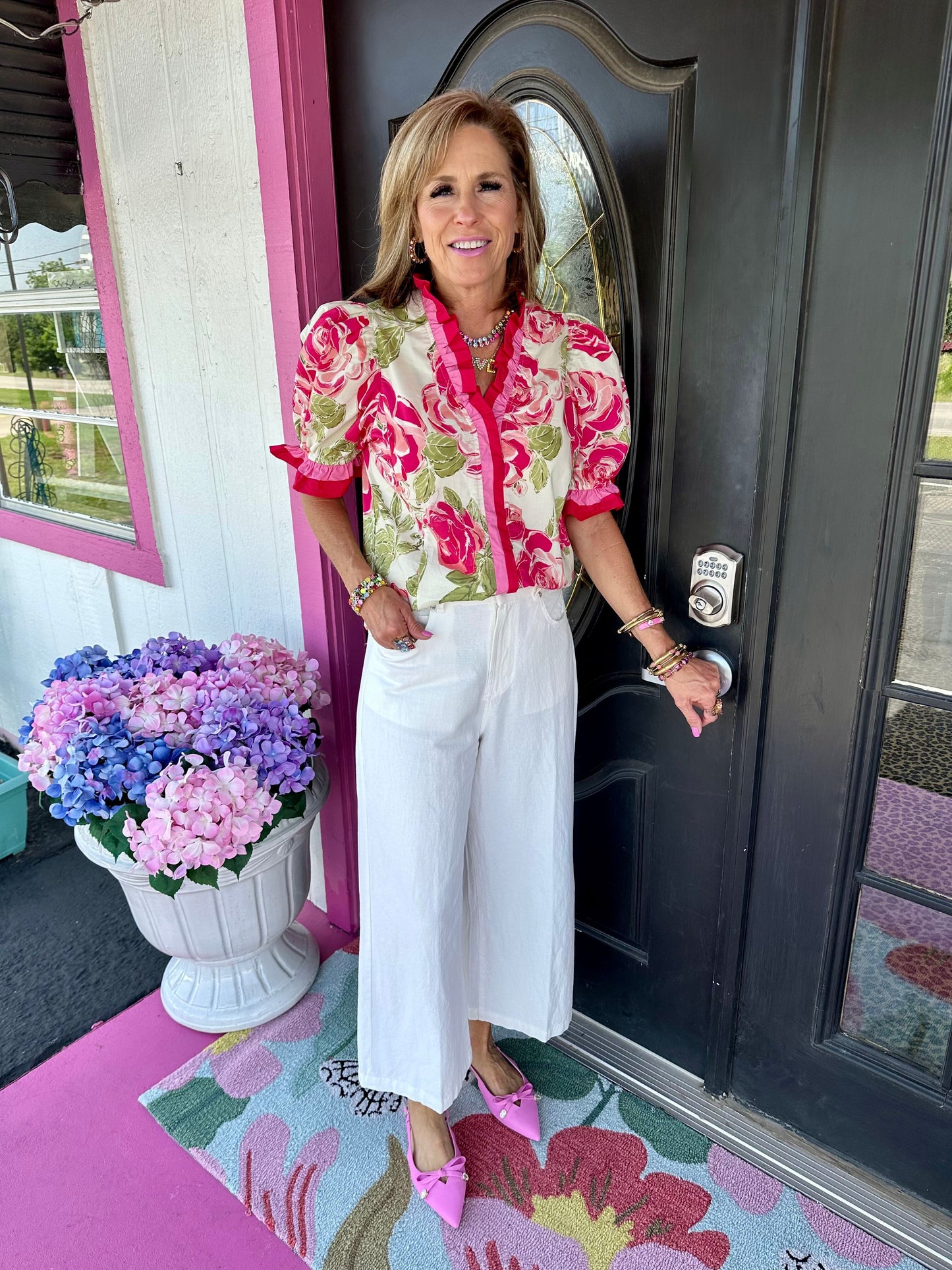 Audrey White Crop Pant