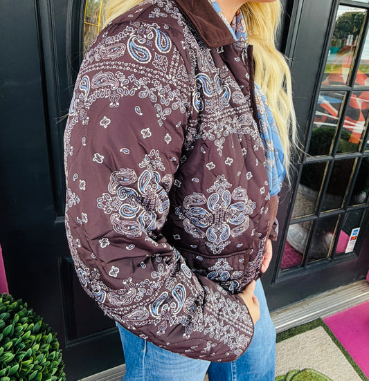 Brown Bandana Nylon Jkt