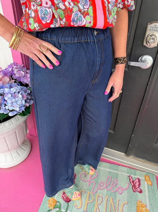 Lusitania Elastic Waist Denim Pant