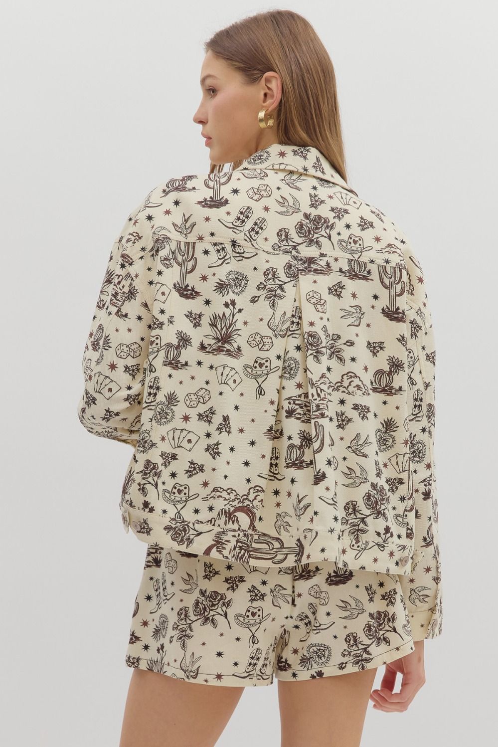 Ecru Western Button Up Jacket