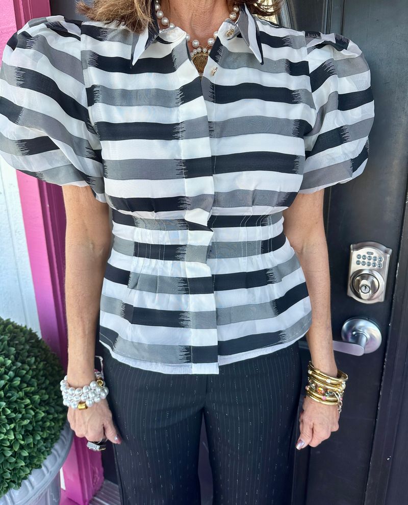 Britt Truffle Stripe Top