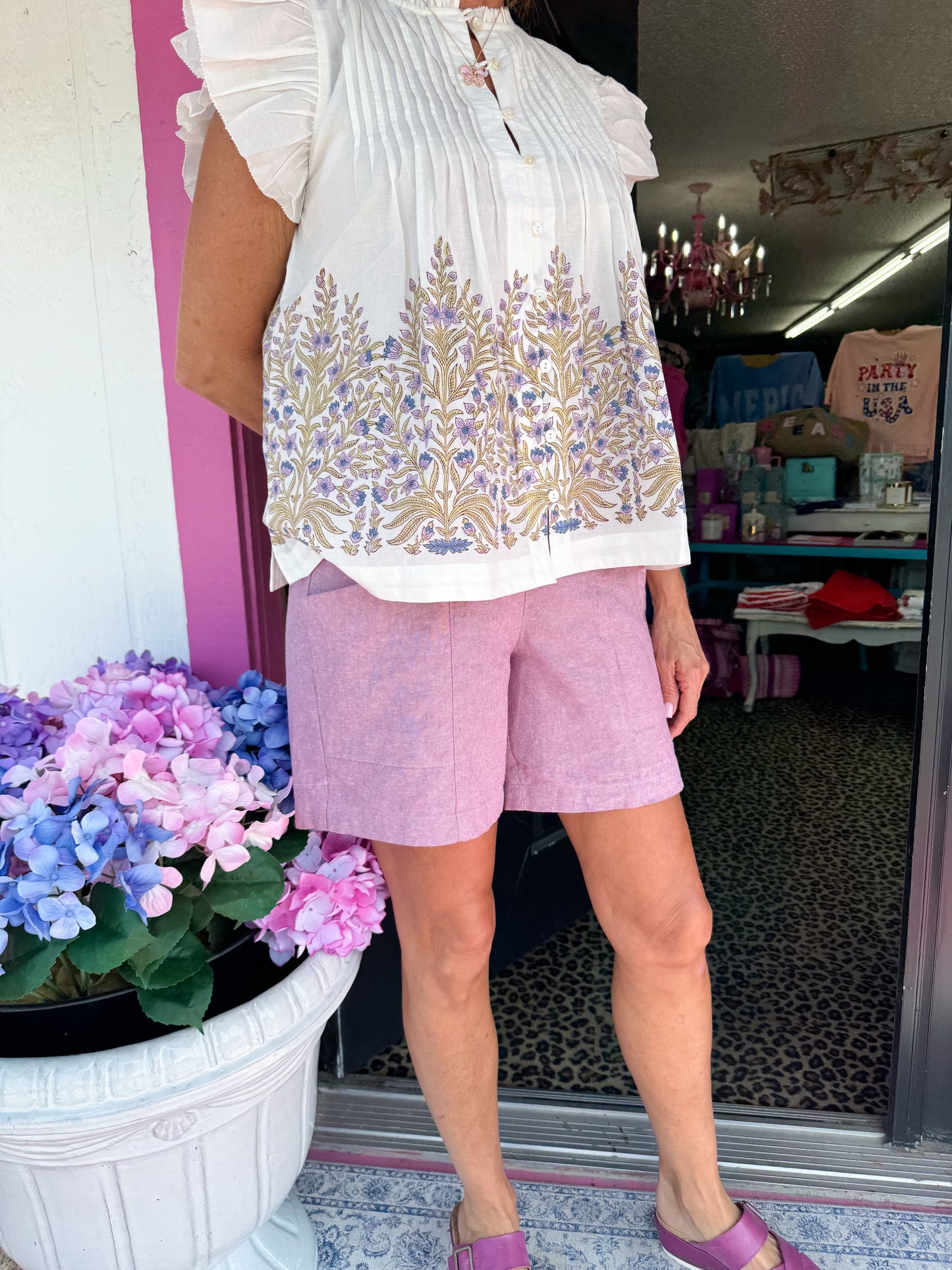 Lilac Slouch Pocket Short