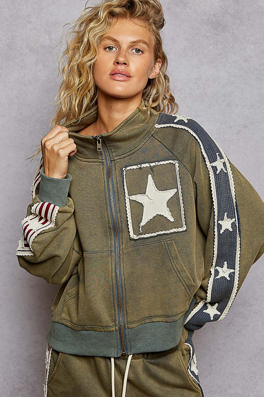 Moss Green Stars & Stripes Jacket
