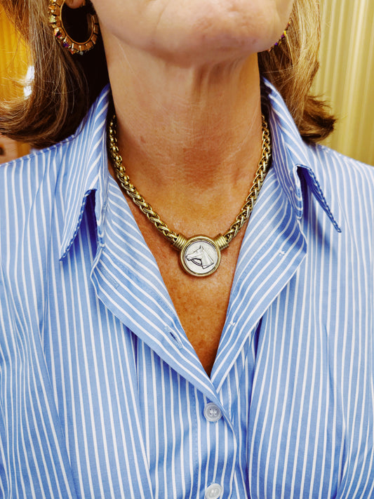 Small Horse Coin Thick Chain