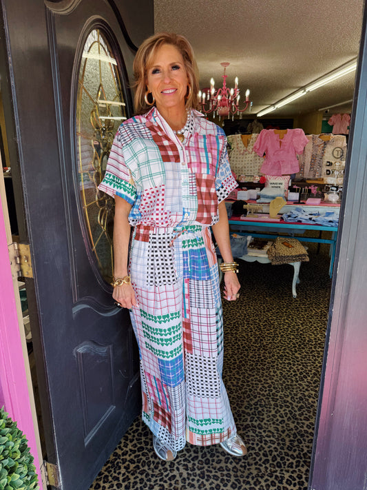 Multi Contrast Comfort Pant Set
