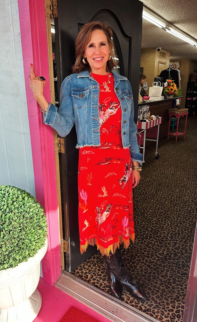 Red Bucking Cowgirl Tank Dress